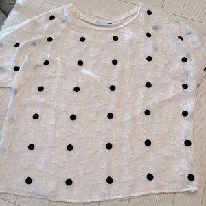 Gorgeous Mango sheer floral short sleeve shirt